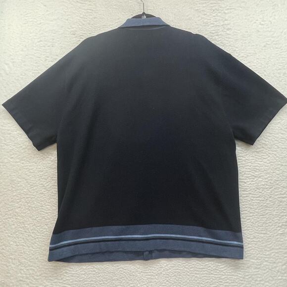 Abercrombie and Fitch Shirt Mens 2XL Blue Button Front Knit Retro Style Grandpa - Picture 2 of 9